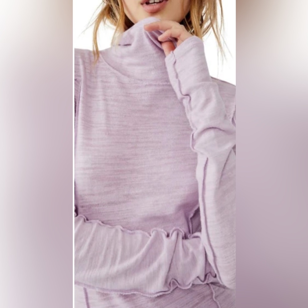NWT Free People everyday seamed long sleeve shirt in blush lilac - XS